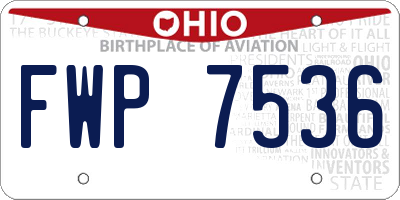 OH license plate FWP7536