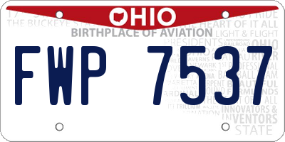 OH license plate FWP7537