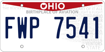 OH license plate FWP7541
