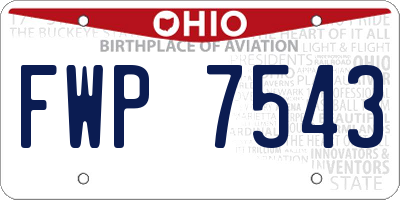 OH license plate FWP7543