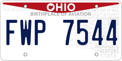 OH license plate FWP7544
