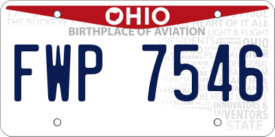OH license plate FWP7546