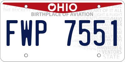 OH license plate FWP7551