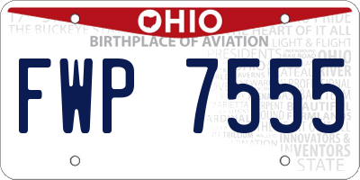OH license plate FWP7555