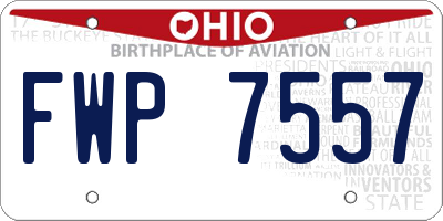 OH license plate FWP7557
