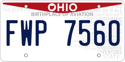 OH license plate FWP7560