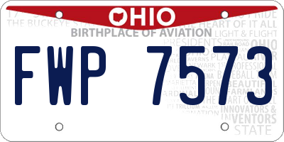 OH license plate FWP7573