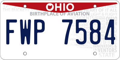 OH license plate FWP7584