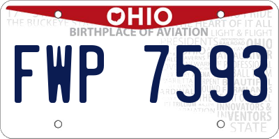 OH license plate FWP7593