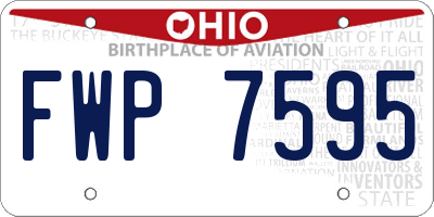OH license plate FWP7595