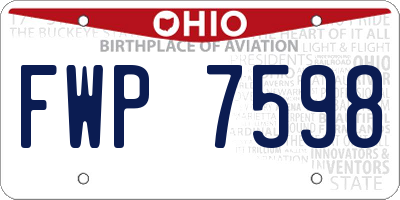OH license plate FWP7598