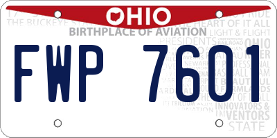 OH license plate FWP7601