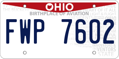 OH license plate FWP7602