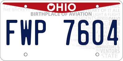 OH license plate FWP7604