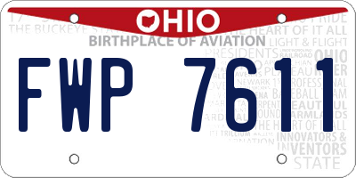 OH license plate FWP7611