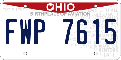 OH license plate FWP7615