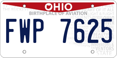 OH license plate FWP7625