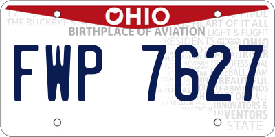 OH license plate FWP7627