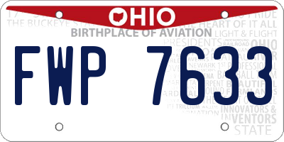 OH license plate FWP7633