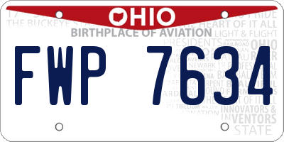 OH license plate FWP7634