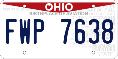 OH license plate FWP7638