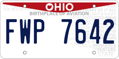 OH license plate FWP7642