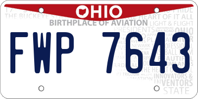OH license plate FWP7643