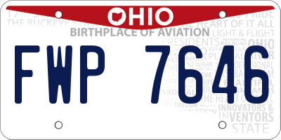 OH license plate FWP7646