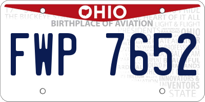 OH license plate FWP7652