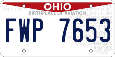 OH license plate FWP7653