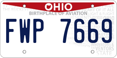 OH license plate FWP7669