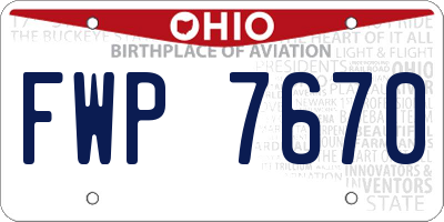 OH license plate FWP7670