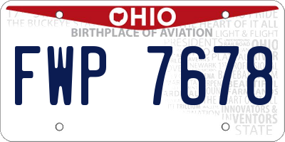 OH license plate FWP7678
