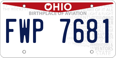 OH license plate FWP7681