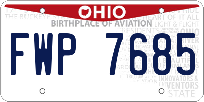 OH license plate FWP7685