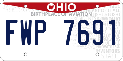 OH license plate FWP7691