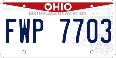 OH license plate FWP7703