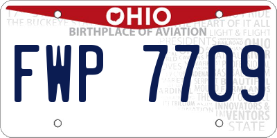 OH license plate FWP7709