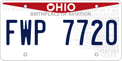 OH license plate FWP7720