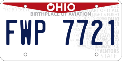 OH license plate FWP7721