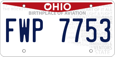 OH license plate FWP7753