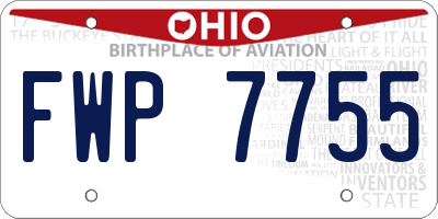 OH license plate FWP7755