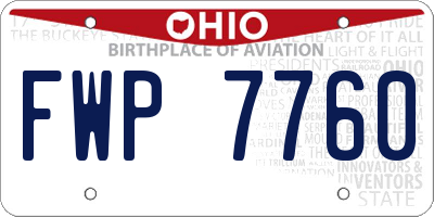 OH license plate FWP7760