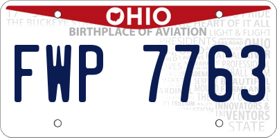 OH license plate FWP7763