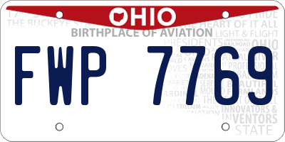 OH license plate FWP7769