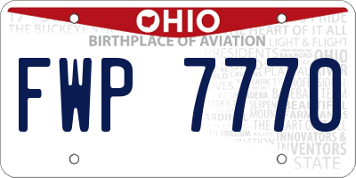 OH license plate FWP7770