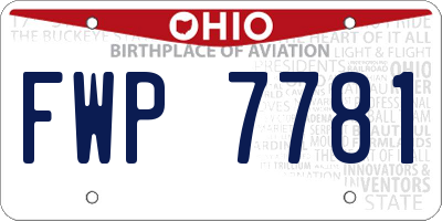 OH license plate FWP7781