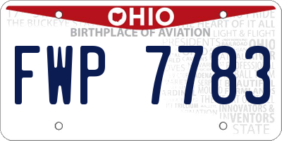 OH license plate FWP7783