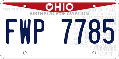 OH license plate FWP7785