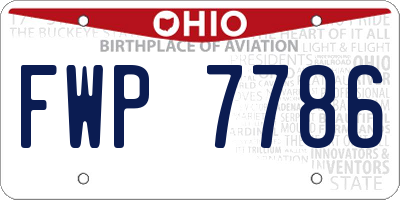 OH license plate FWP7786